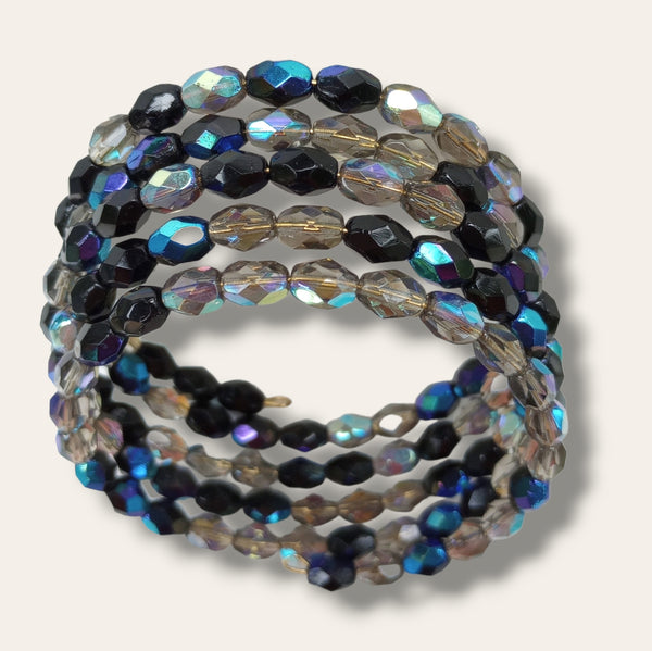 Crafted Elegance: Beaded Wire Wrap Bracelets