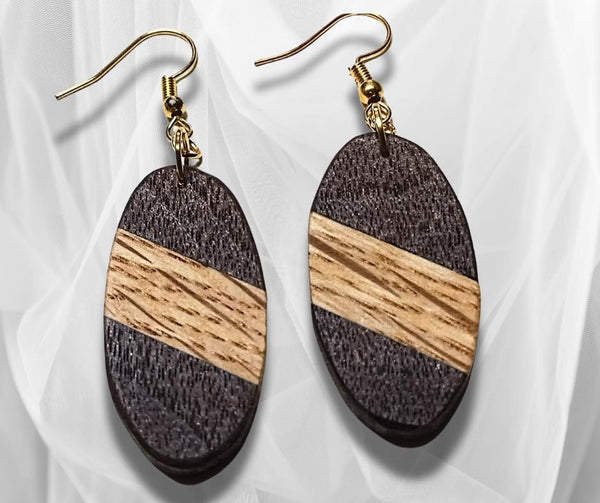 Elegance in Woodwork: Handcrafted Inlay Wood Earrings