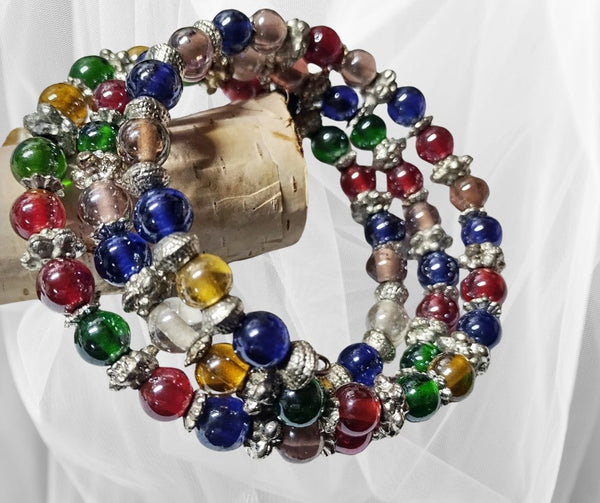 Crafted Elegance: Beaded Wire Wrap Bracelets