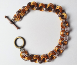 Kids Bronze and Gold Chainmaille Bracelet – 3-Link Design (6