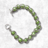 💚 Northern Lights Green Bead Captured Chainmaille Bracelet