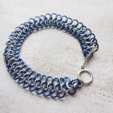 Blue & Stainless Steel Chainmaille Bracelet