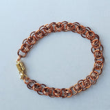 Bronze & Orange chainmaille bracelet