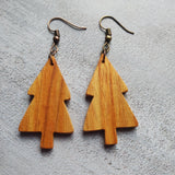 Cedar Wood Holiday Tree Earrings 🎄