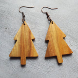 Cedar Wood Holiday Tree Earrings 🎄