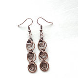 Dangling Copper Chainmaille Earrings