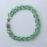 Green chainmaille bracelet