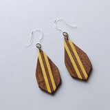 Modern Elegance: Hexagon Inlay Wood Earrings