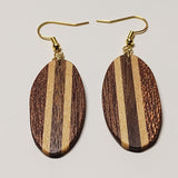 hickory basswood and walnut inlay wood earrings