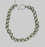 light green helm chainmaille bracelet