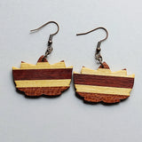 Naturally Elegant: LotusLeaf Inlay Wood Earrings
