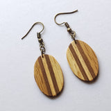 Elevate Your Style: Oval Inlay Wood Earrings