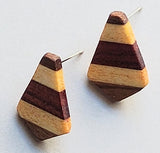 Dazzling Details: Hexagon Inlay Wood Post Earrings