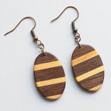 Natural Harmony: Oval Inlay Wood Earrings
