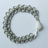Double stainless steel chainmaille bracelet